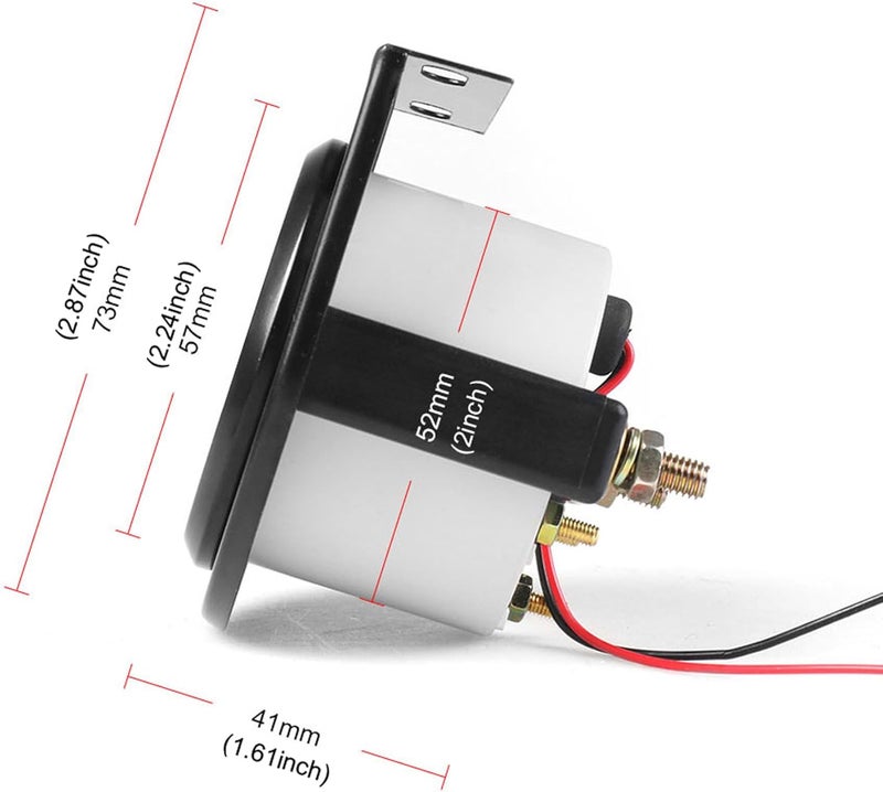 Dyno Racing 2" 52mm Pointer Car Water Temperature Gauge 40-120 Celsius /100-250 Fahrenheit Water Temperature Temp Gauge White Light with 1/8NPT Sensor Car Meter - Image 4
